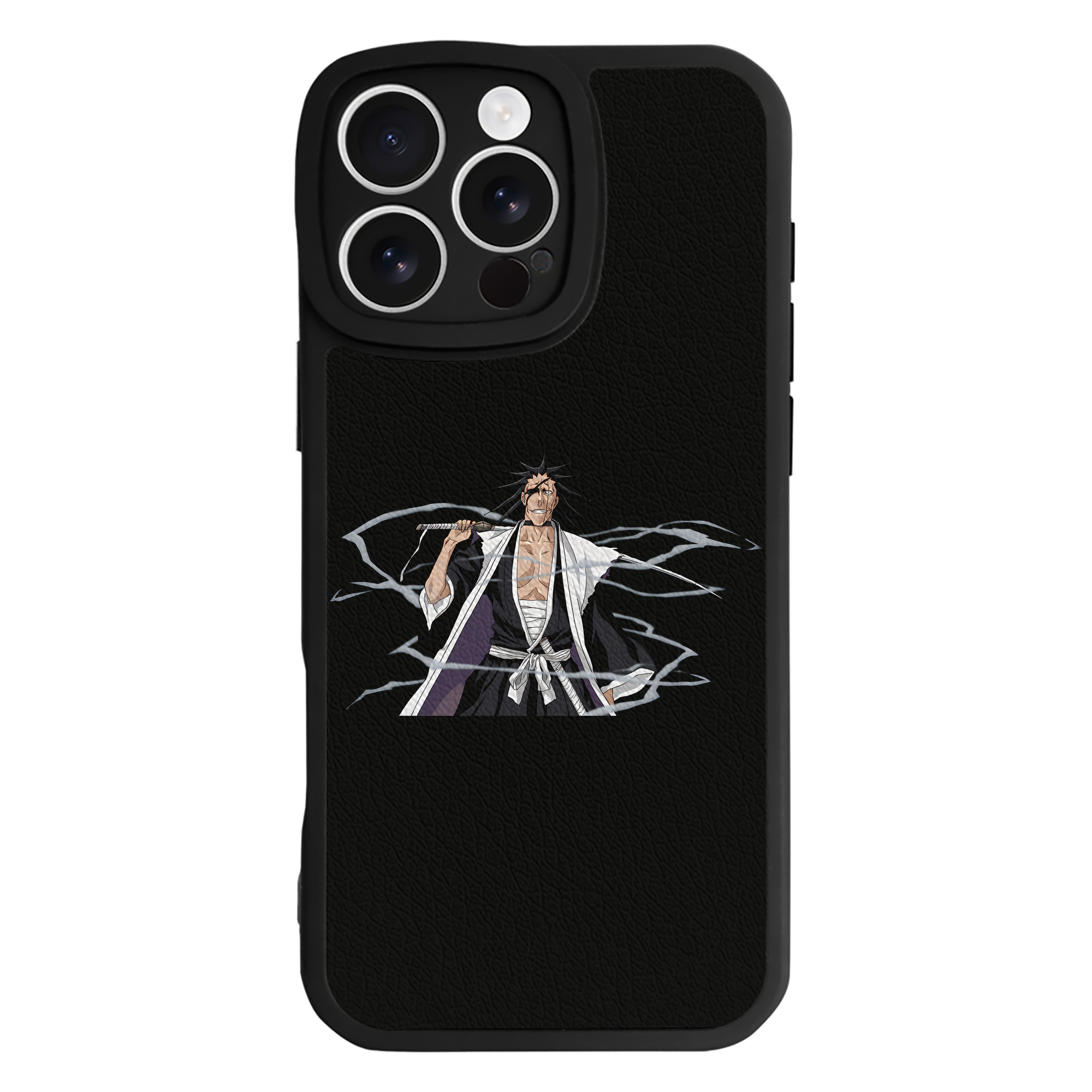 （画像用） ブリーチ ざらき けんぱち BLEACH Zaraki Kenpachi 【iPhone 16シリーズ対応】シリコンスマホケース（レザー調） 材質：シリコン